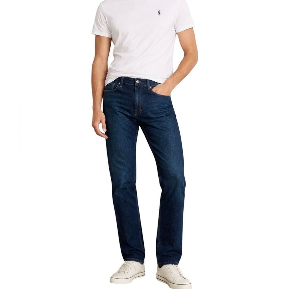 Polo Ralph Lauren Men's Dark Blue Denim Jeans Classic Slim Straight Fit 34 x 34
